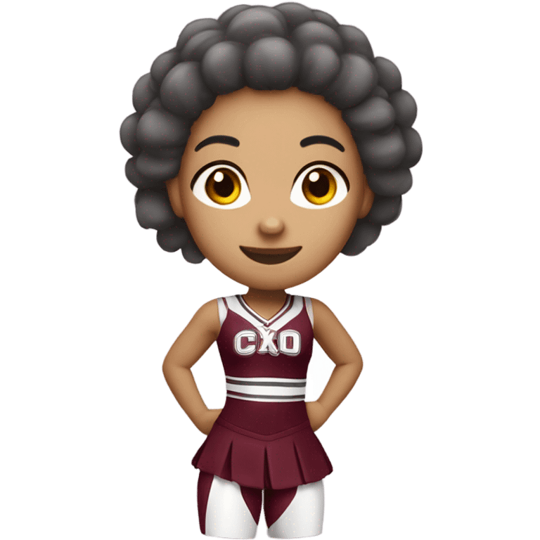 Latino cheerleader in gray and burgundy  emoji