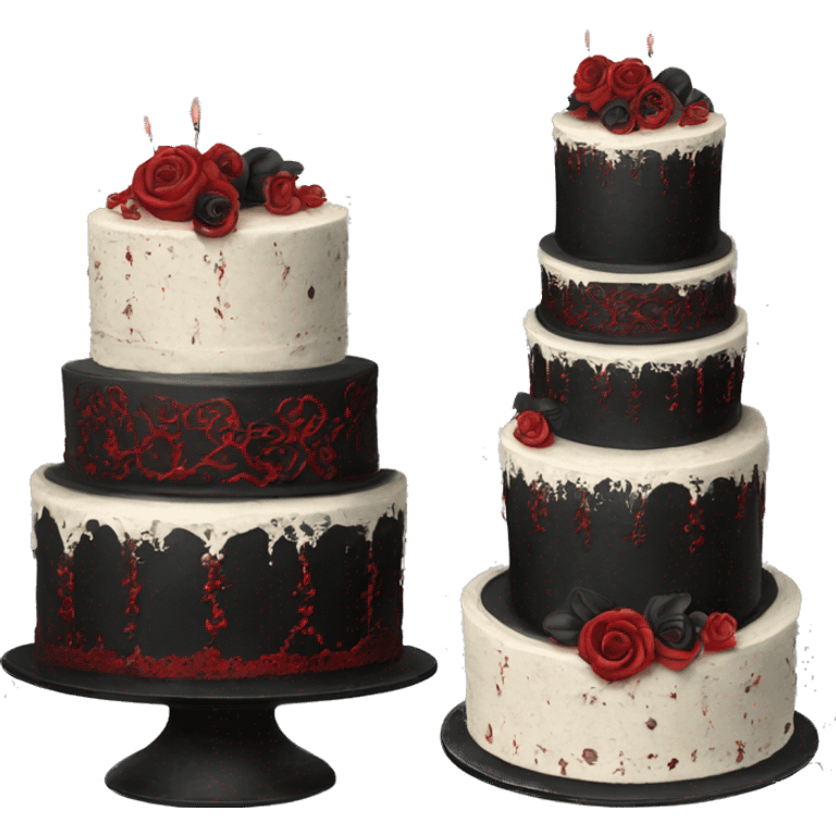 Gothic Black and red vintage cake emoji