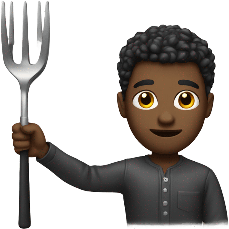 Black guy with a pitch fork emoji