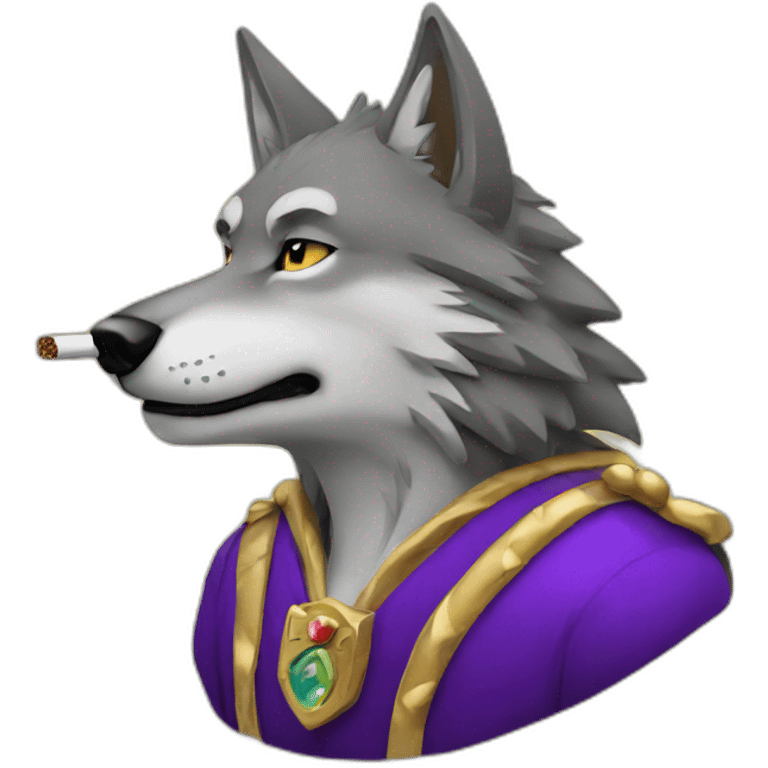 King wolf smoking emoji