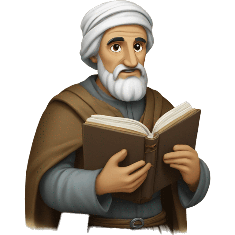 Fuzuli - Old Turkish Medieval poet with a book emoji