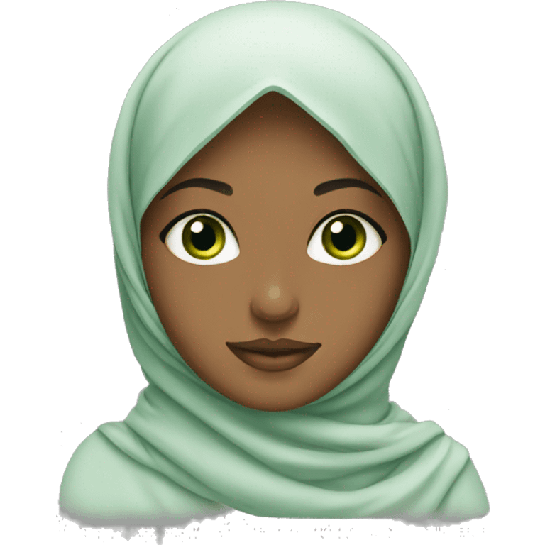 Hijabi Girl with Green eyes emoji