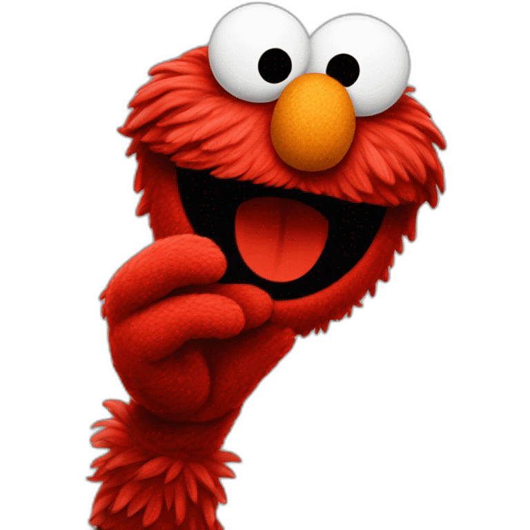 elmo with one hand up emoji