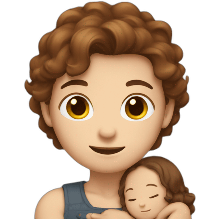 boy-brown-hair hug girl with brown-hair emoji