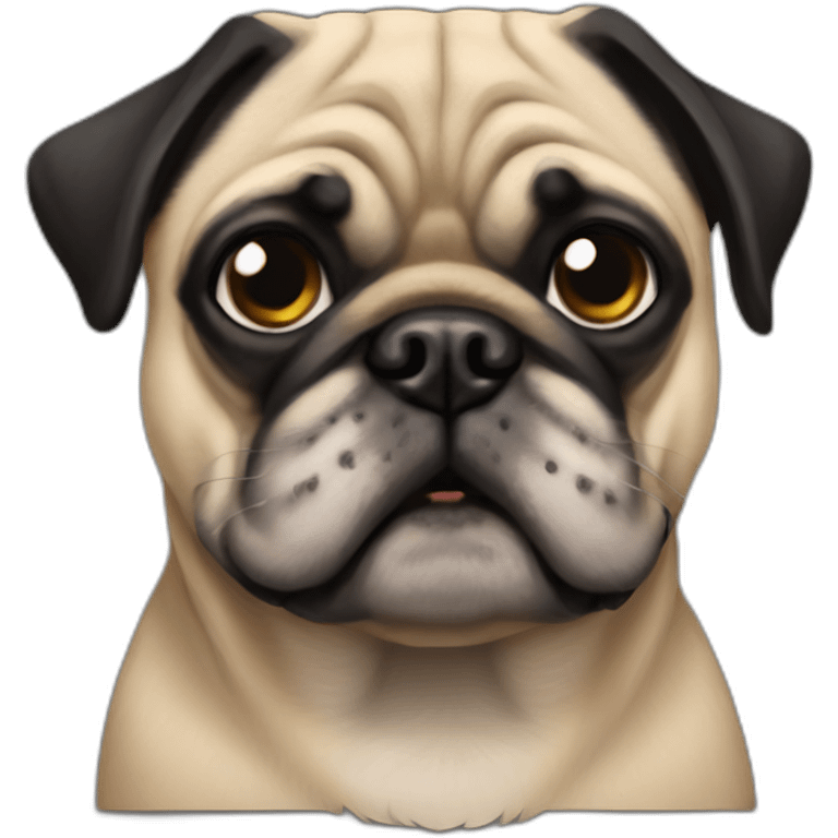 perro pug negro macho emoji