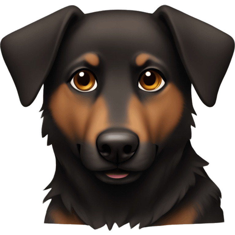 Brown with some black Shepard dog with floppy ears emoji