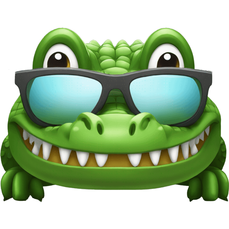 Crocodile in car with sunglasses emoji