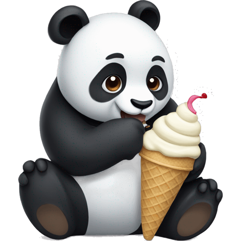 Panda eating ice cream emoji