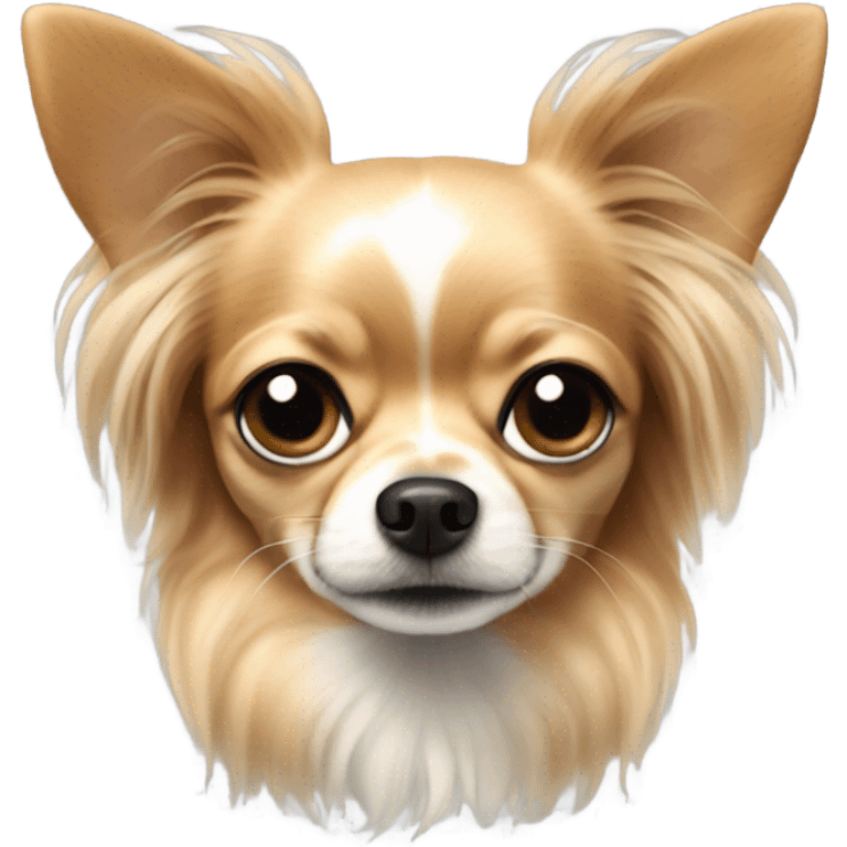 Long hair chihuahua with black nose  emoji