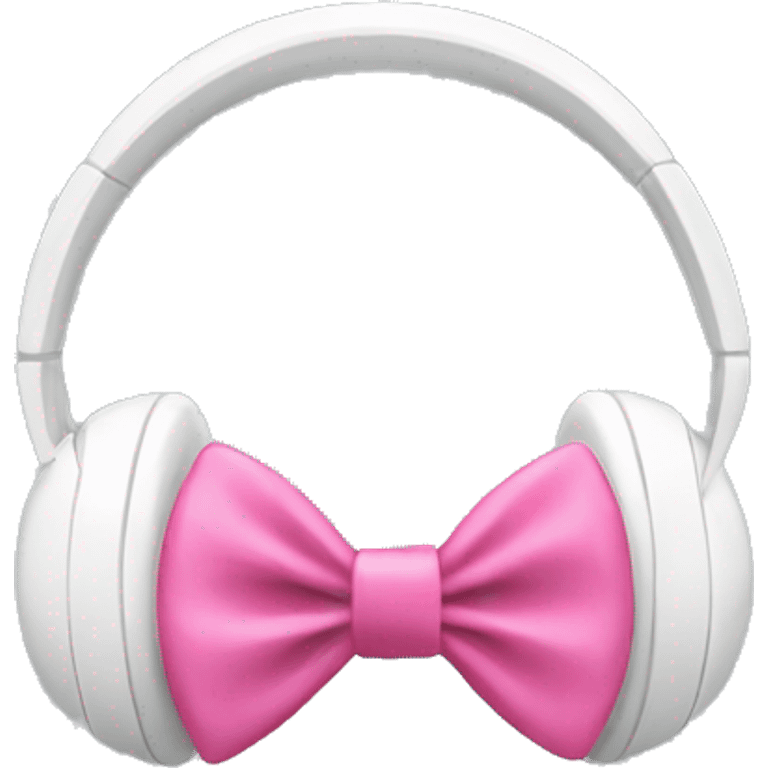 White headphones with pink bow emoji