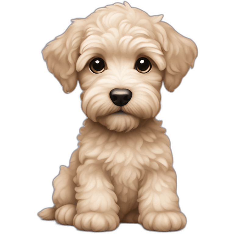 champagne coloured schnoodle puppy emoji