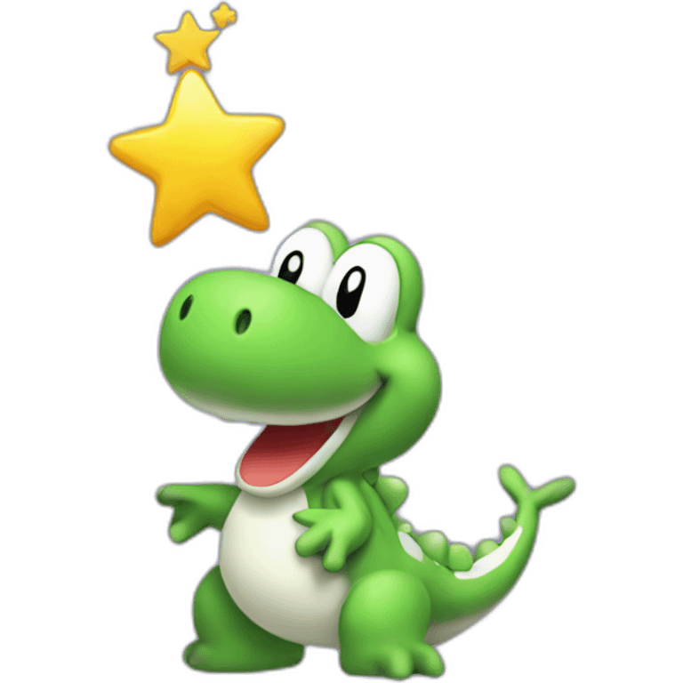 yoshi holding a star emoji