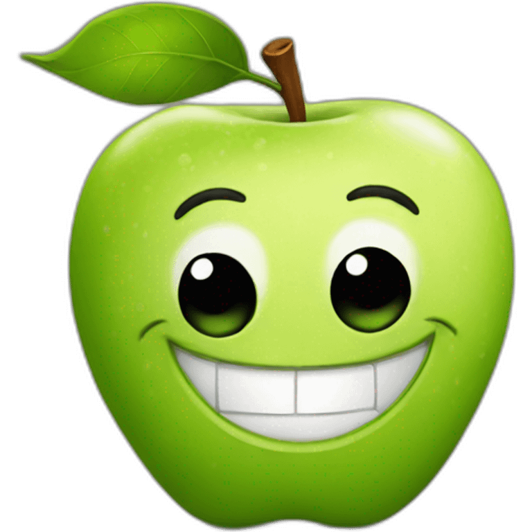 Happy apple emoji