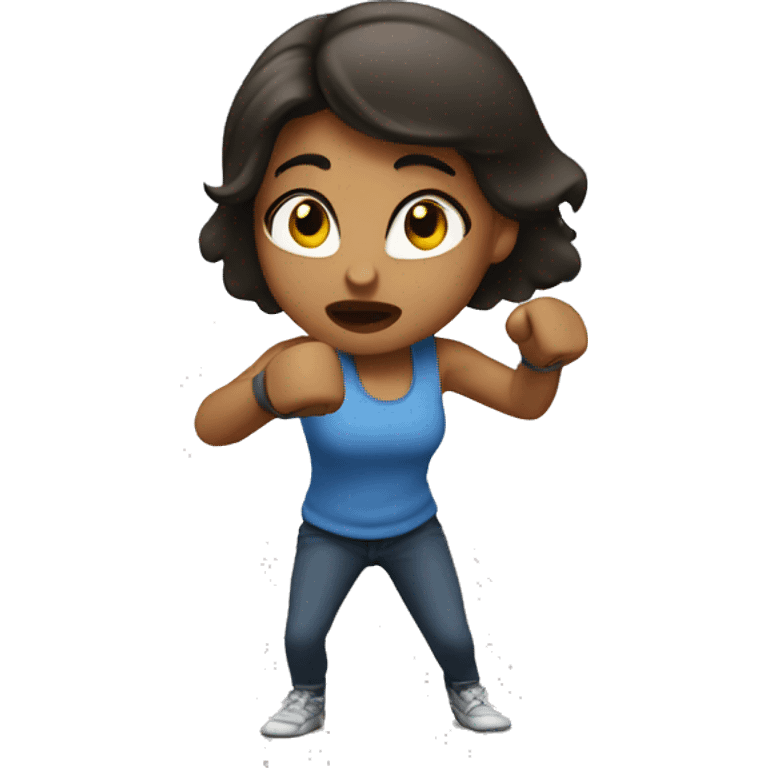 girl punching screen emoji