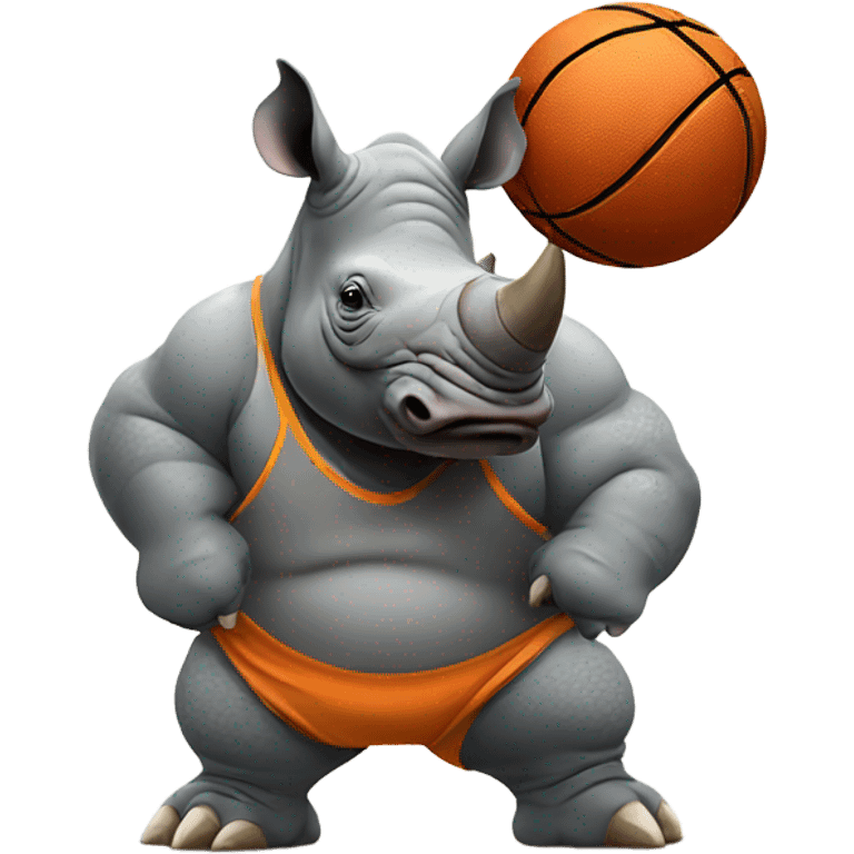 Rhino playing basketball  emoji