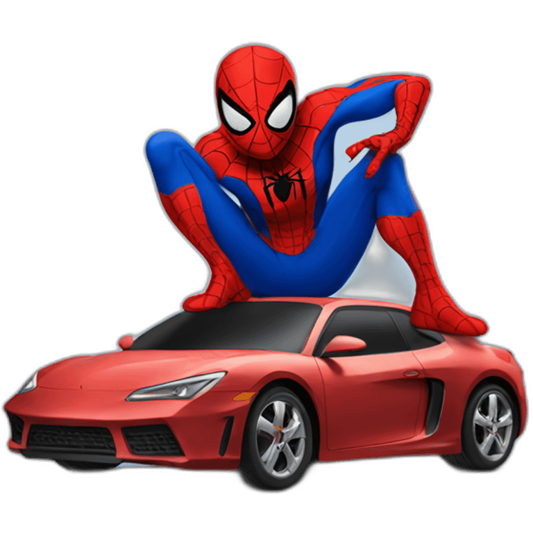 Spiderman as a car emoji