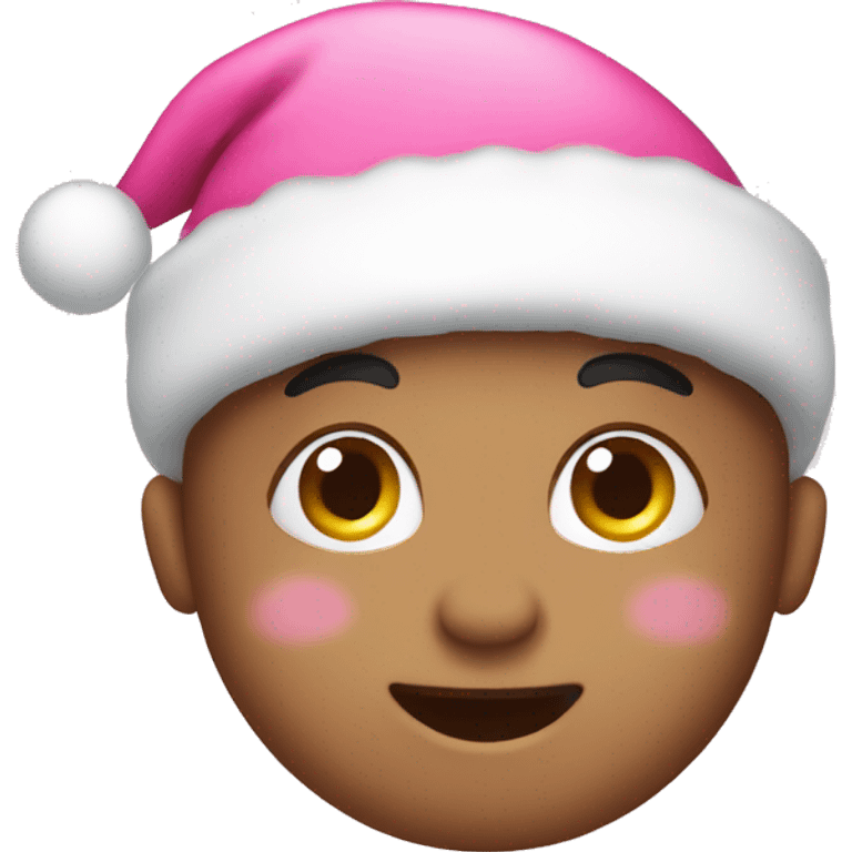 Cute pink Christmas emoji emoji