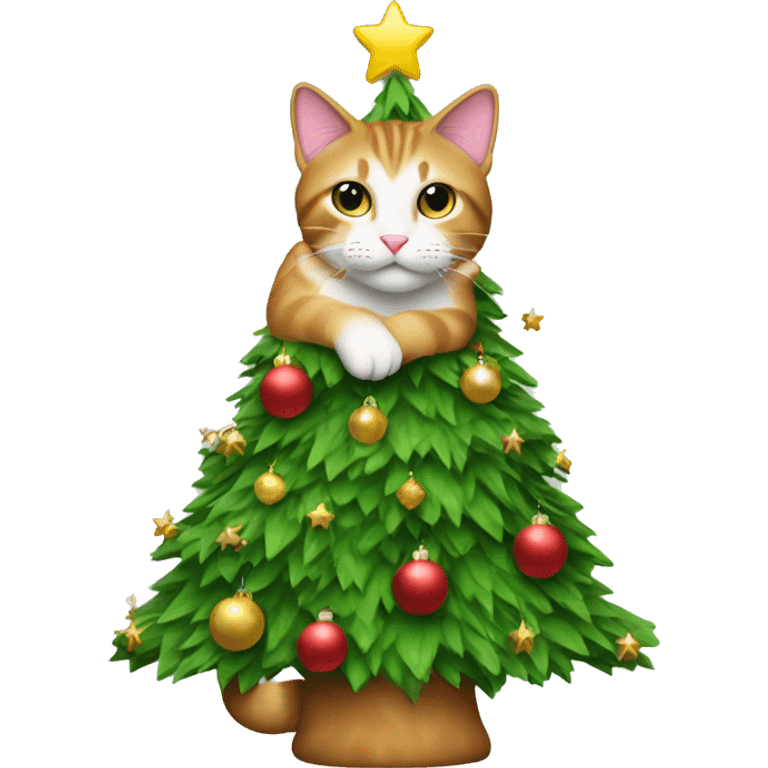 Cat christmas tree emoji