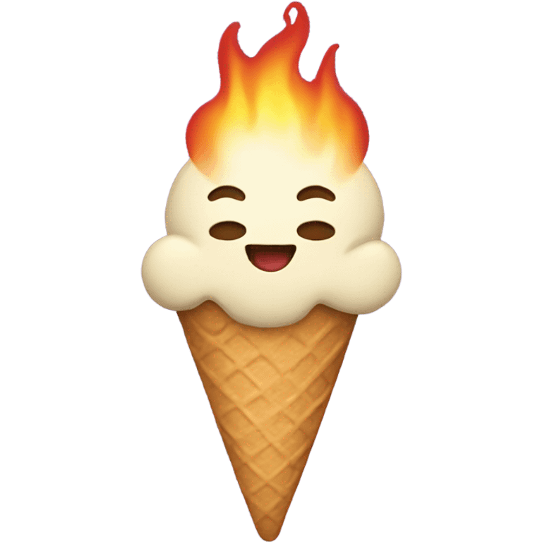 Ice cream fire emoji