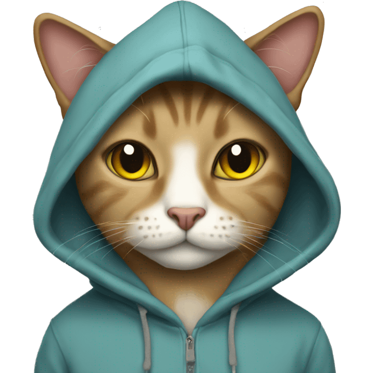 Cat wearing hoodie emoji