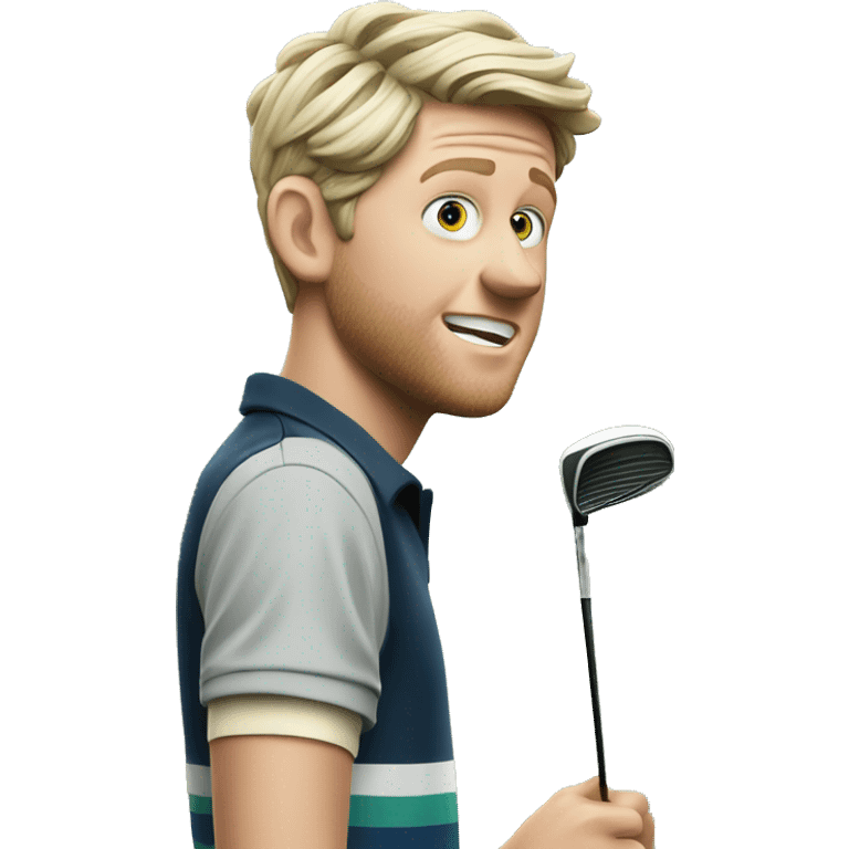 niall horan saying oopsie while holding golf courses emoji