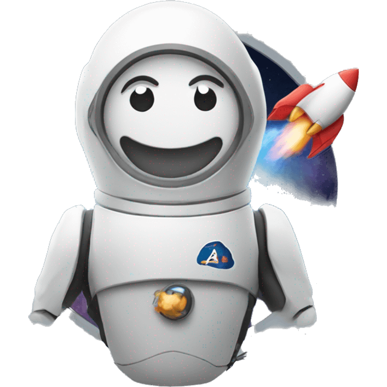 a mascot for tech community which has rocket in their logo emoji