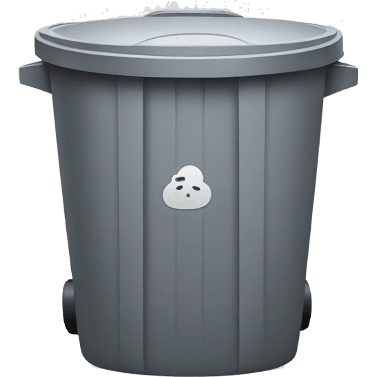 trash bin with plastic emoji