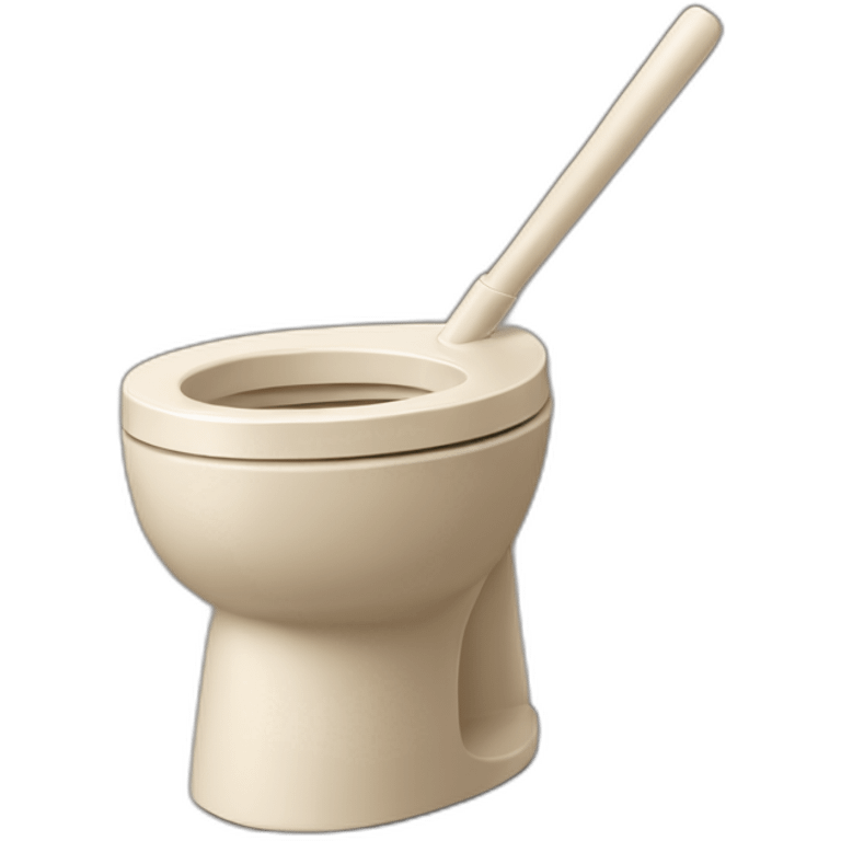 Diagonal Toilet brush beige emoji