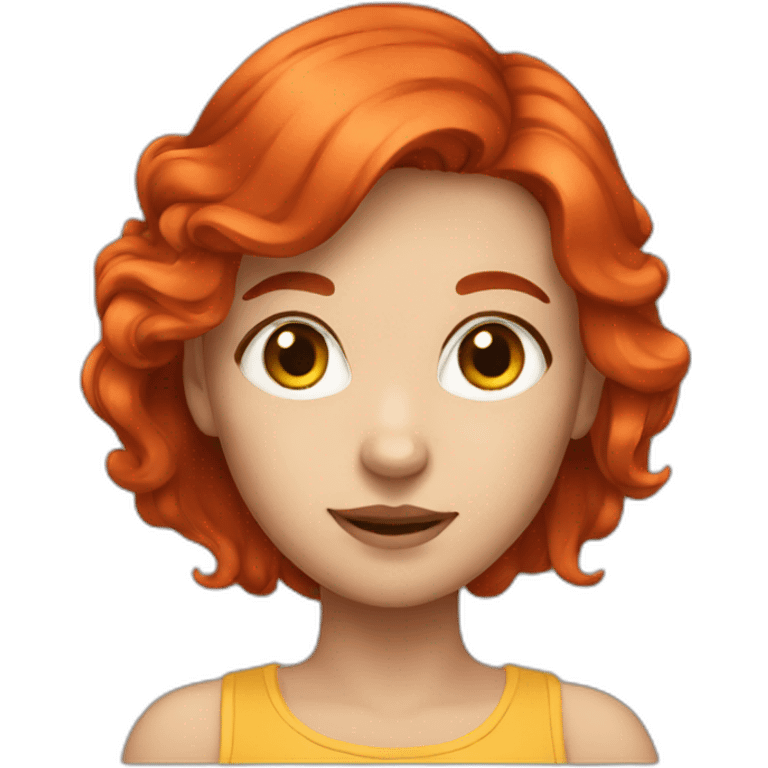 A girl with red hair emoji