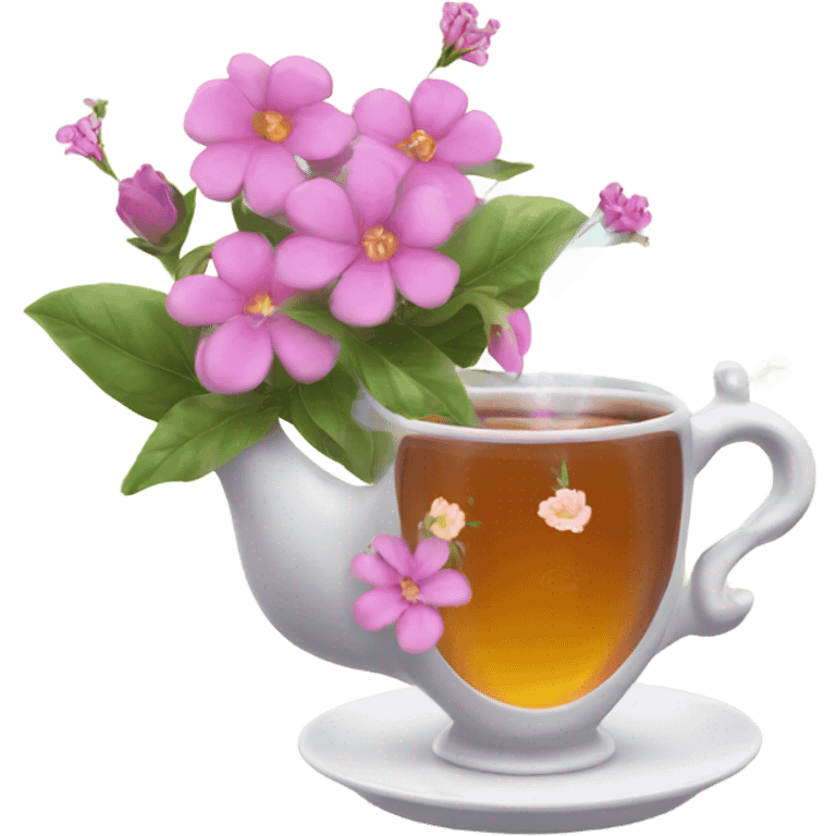 magic tea with flowers  emoji