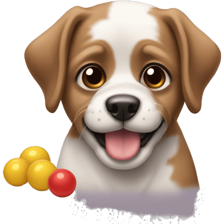 cachorro molhado, com bolhas!  emoji