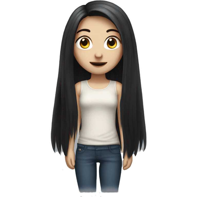 Pale girl with long dark hair emoji