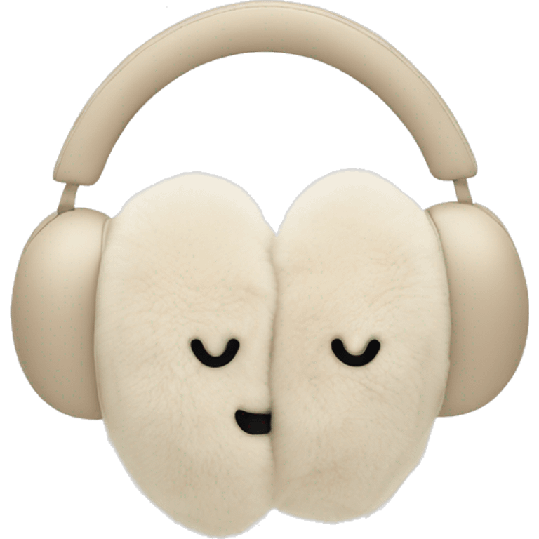 Chanel logo earmuffs white and beige emoji