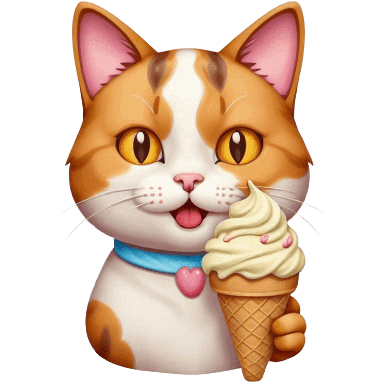 Cat with ice cream  emoji