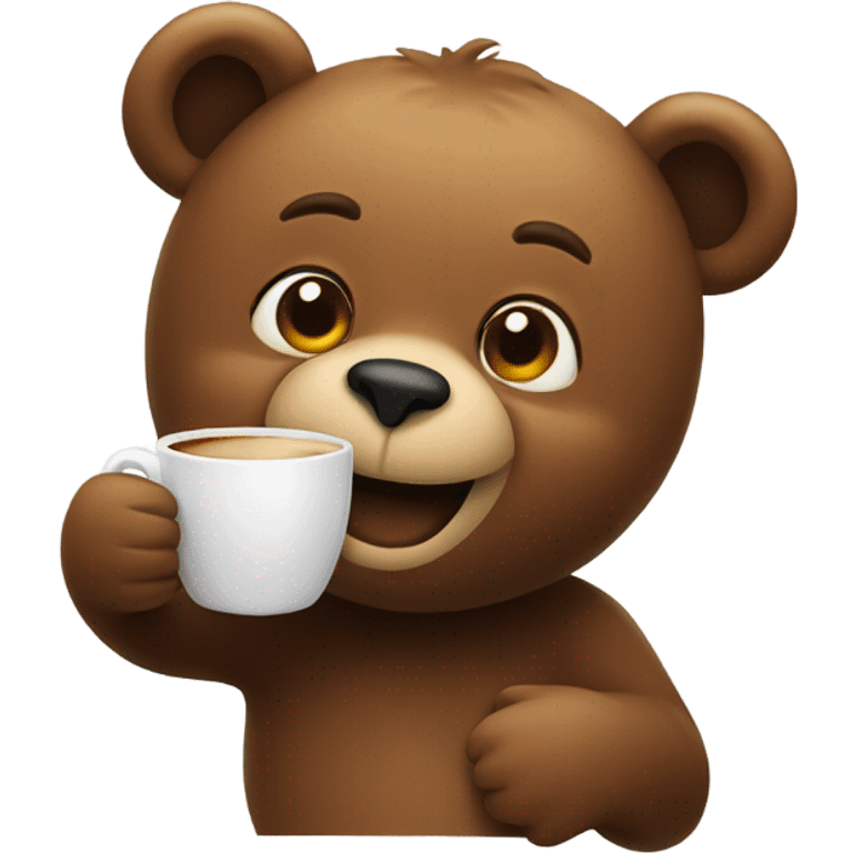 A Bear with coffe emoji