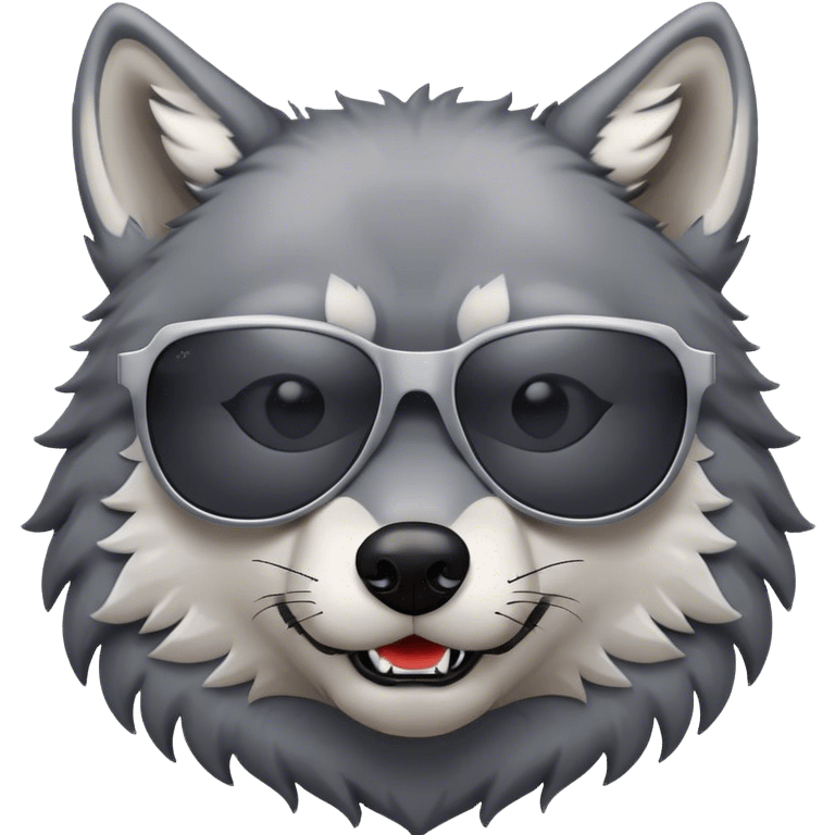 Wolf wearing sunglasses emoji