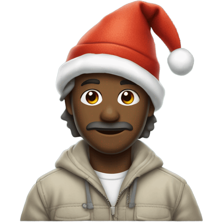 Tiburon con gorro de navidad emoji