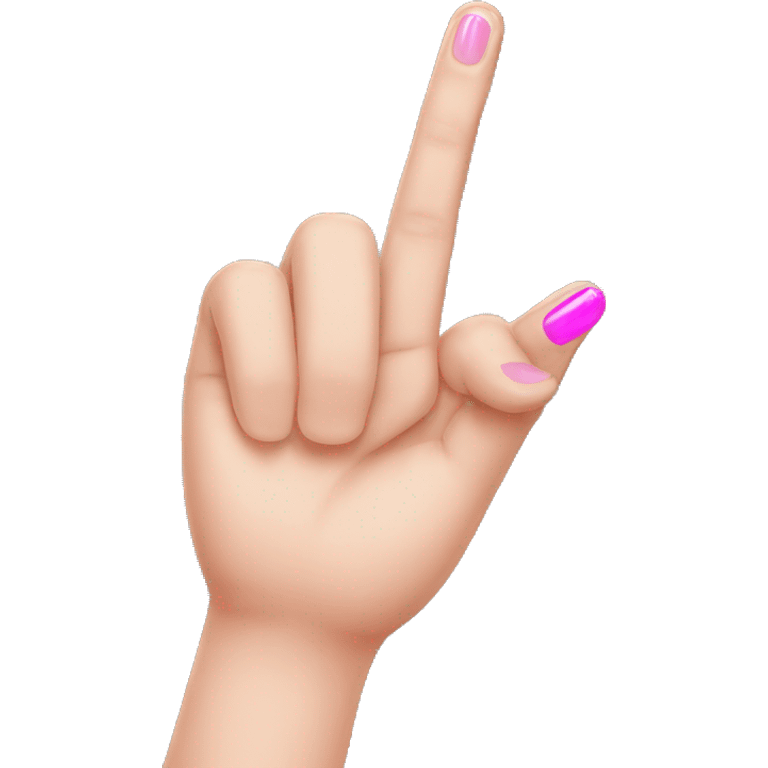 Middle finger with pink nails emoji