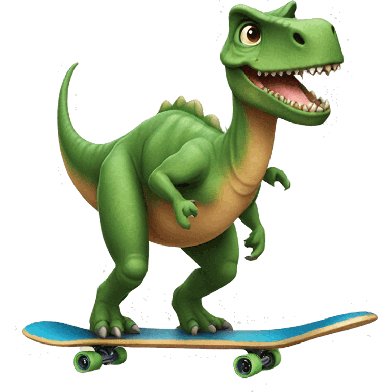 Dinosaur with skateboard emoji