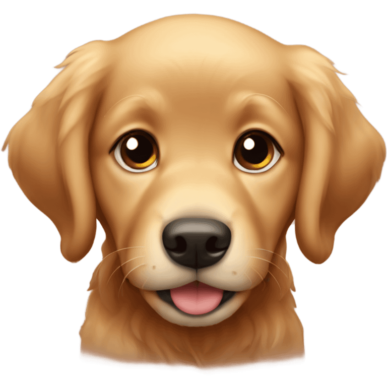 Chibi Dark red golden retriever puppy emoji