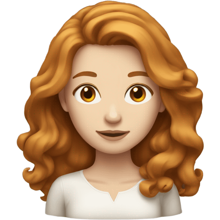 pale pretty woman with shoulder length ginger-brown hair emoji