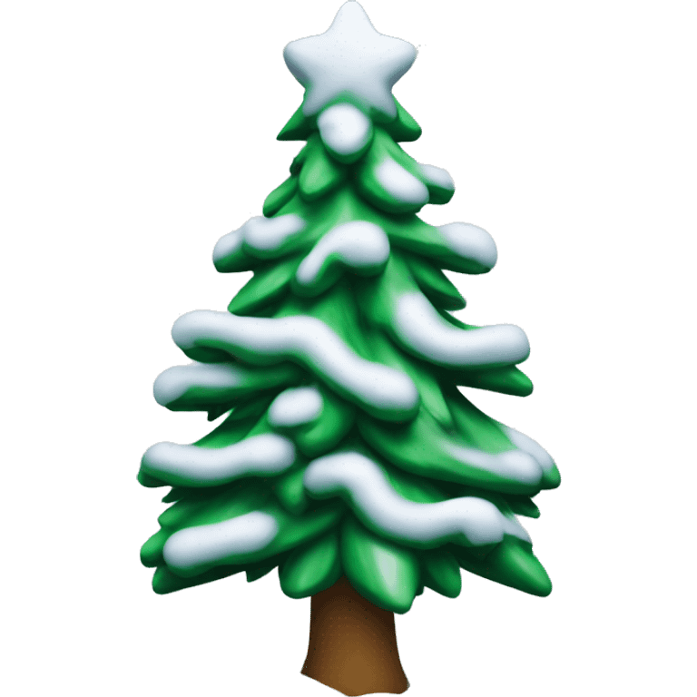 Christmas tree coated in snow emoji