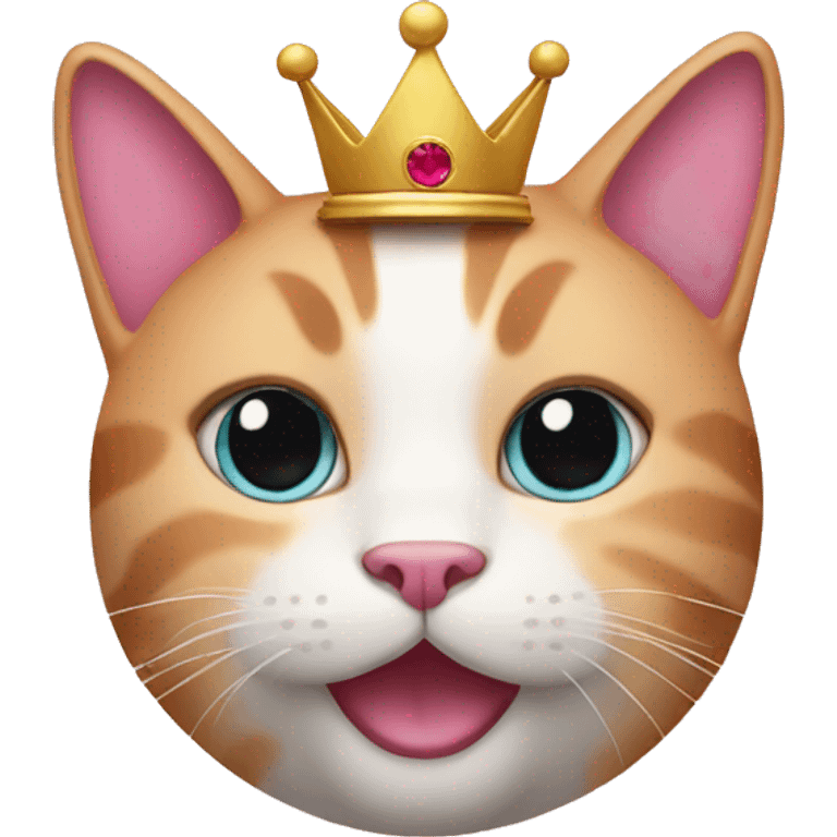 a pink cat with a crown emoji