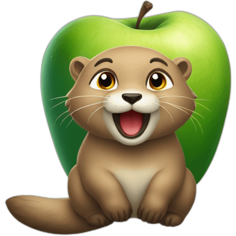 Pomme sur une loutre emoji