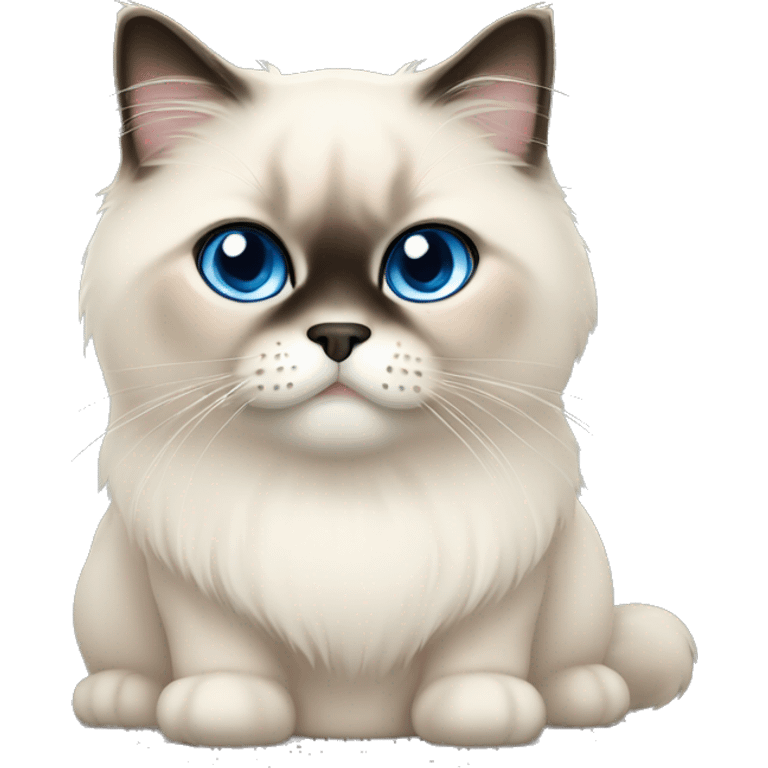 short haired himalayan cat with blue eyes emoji