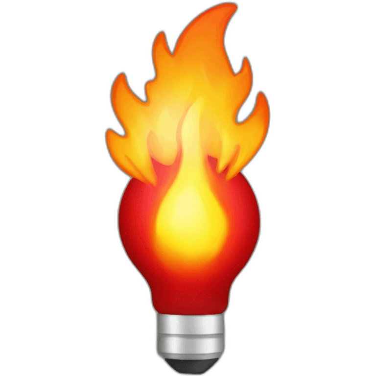 red bulb with fire emoji