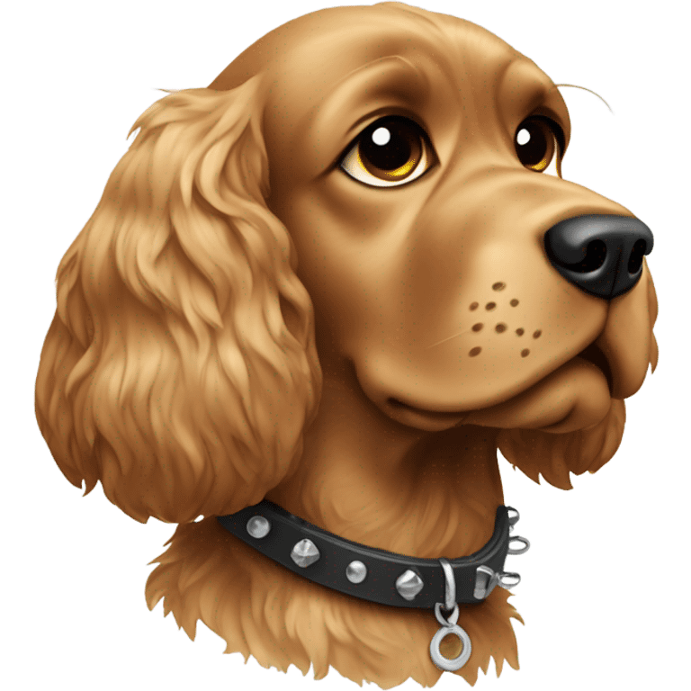 cocker spaniel wearing a spiked collar  emoji