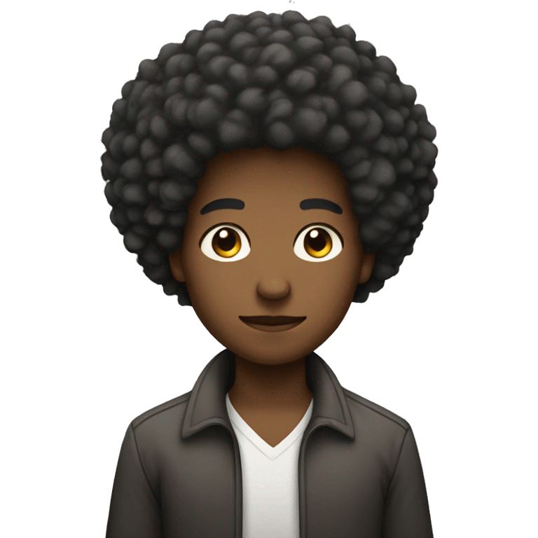 Strong person with short Afro  emoji