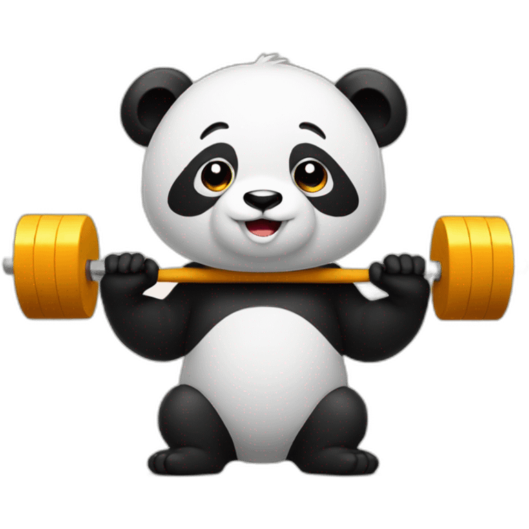 Panda who weightlifting  emoji