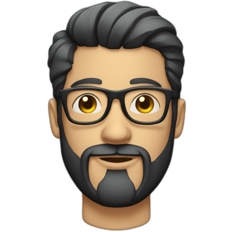 Guy with a beard long face and glasses and tattoos emoji